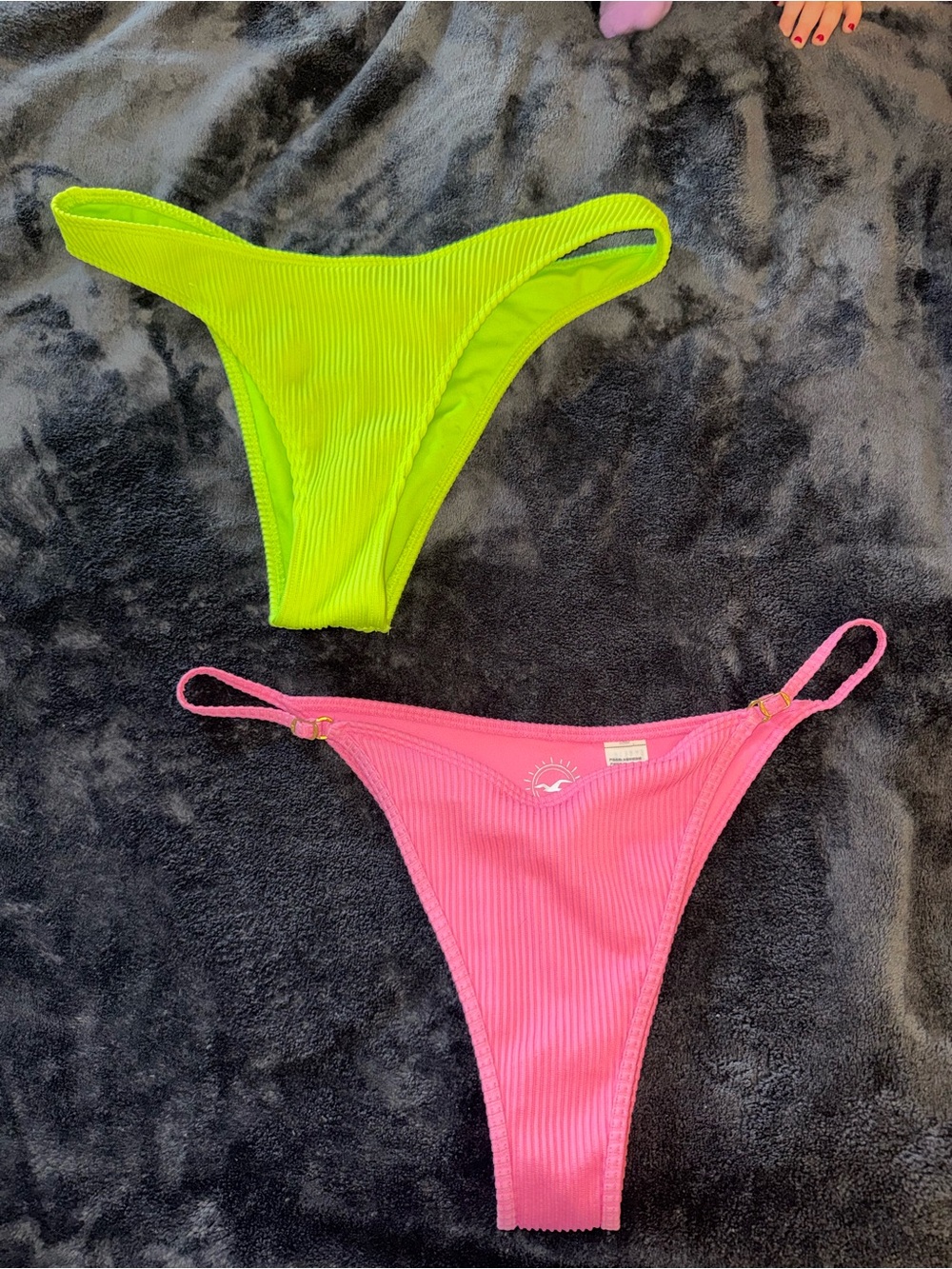 Hollister Bright Pink Ribbed Bikini Bottom